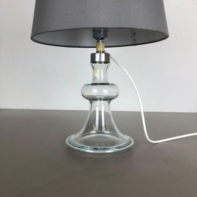 Danish Modern Drop Clear Glass Table Light Base by Holmegaard, 1960s-QZ-1077769