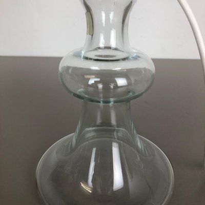 Danish Modern Drop Clear Glass Table Light Base by Holmegaard, 1960s-QZ-1077769