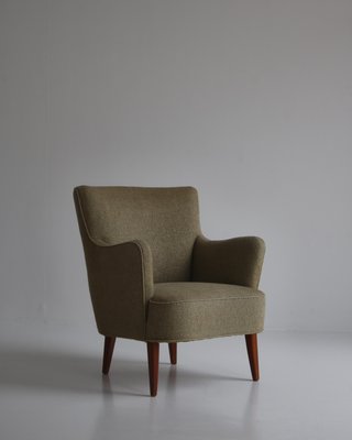 Danish Modern Easy Chair in Beech and Wool Upholstery by White & Mølgaard, 1950s-WRF-1142941