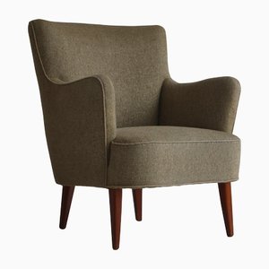 Danish Modern Easy Chair in Beech and Wool Upholstery by White & Mølgaard, 1950s-WRF-1142941