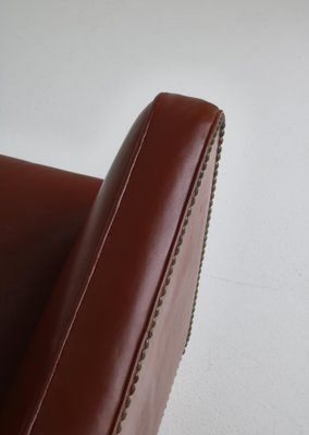 Danish Modern Easy Chair in Leather and Beech by Mogens Lassen for Fritz Hansen, 1940s-WRF-1256734