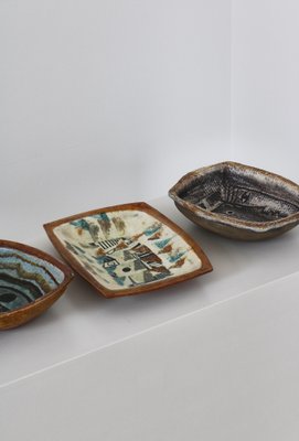 Danish Modern Glazed Ceramics Bowls attributed to Jeppe Hagedorn-Olsen, 1960s, Set of 4-WRF-1740717