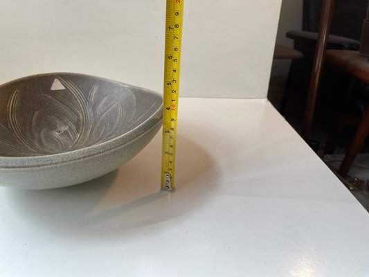 Danish Modern Green Sgrafitto Stoneware Bowl from Lehmann Langeland, 1970s-LCR-1300290