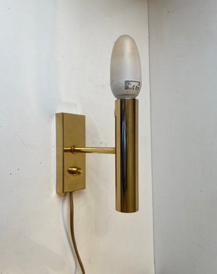 Danish Modern Green Wall Sconce in Brass from Fog & Mørup, 1970s-LCR-1343824