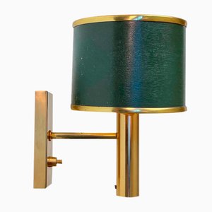 Danish Modern Green Wall Sconce in Brass from Fog & Mørup, 1970s-LCR-1343824