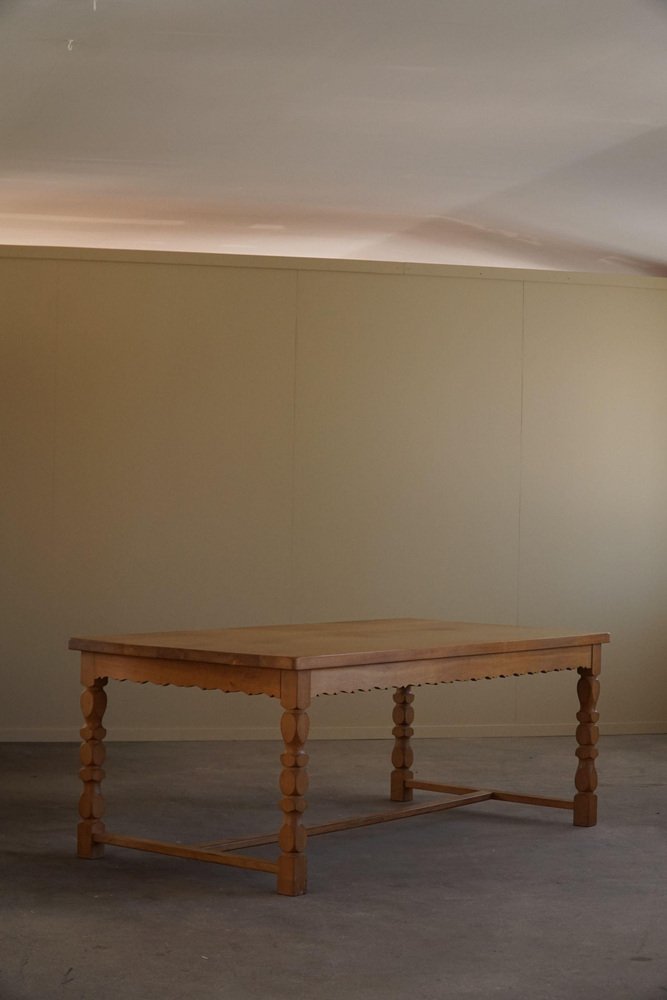 Danish Modern Handcrafted Rectangular Dining Table in Oak, 1950s