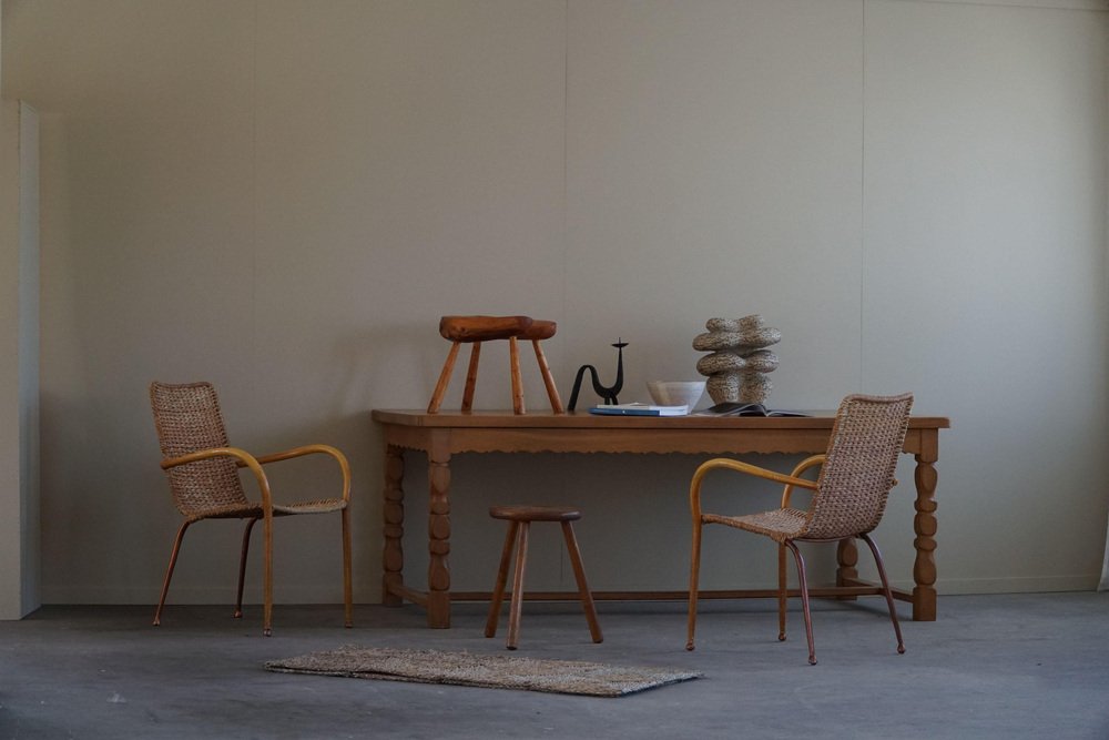 Danish Modern Handcrafted Rectangular Dining Table in Oak, 1950s