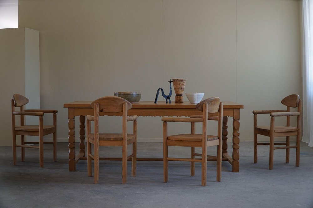 Danish Modern Handcrafted Rectangular Dining Table in Oak, 1950s