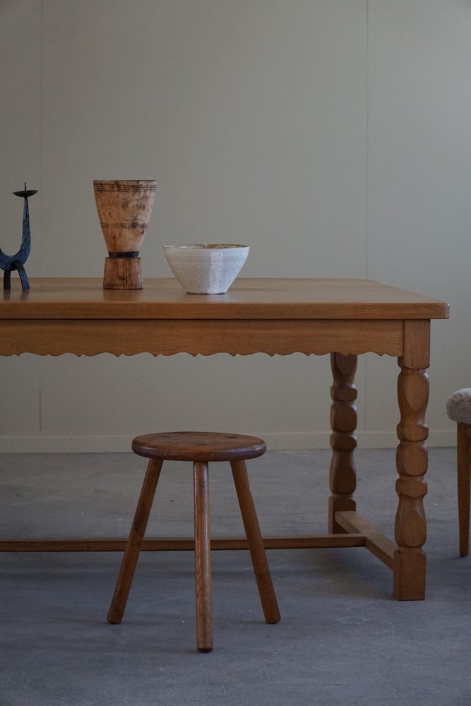 Danish Modern Handcrafted Rectangular Dining Table in Oak, 1950s