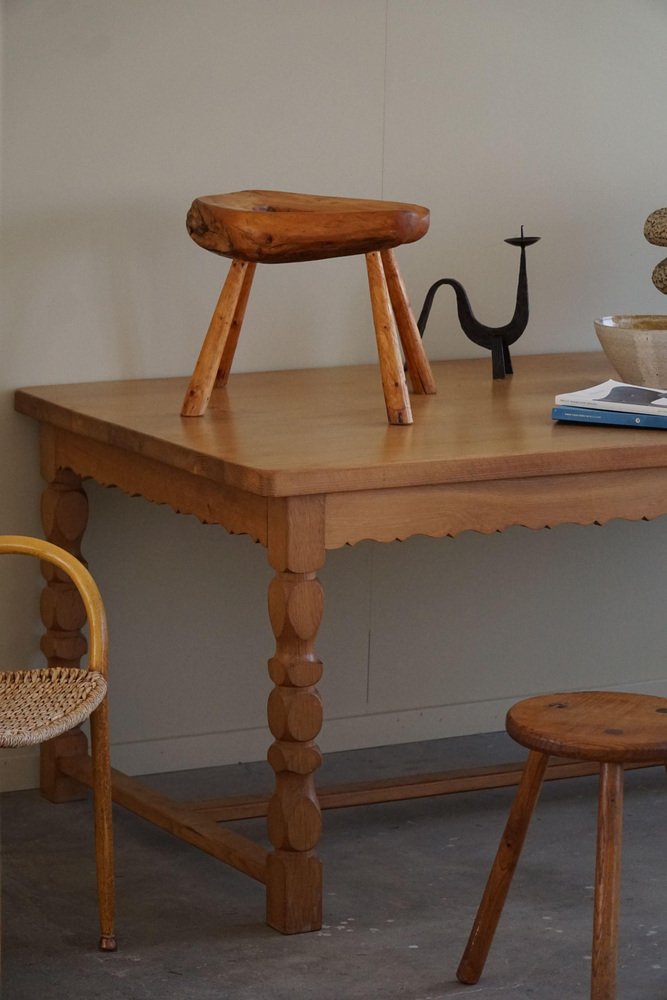 Danish Modern Handcrafted Rectangular Dining Table in Oak, 1950s