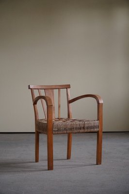 Danish Modern Lounge Chair in Beech and Papercord in the Style of Frits Schlegel, 1930s-MXF-1047935