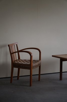 Danish Modern Lounge Chair in Beech and Papercord in the Style of Frits Schlegel, 1930s-MXF-1047935