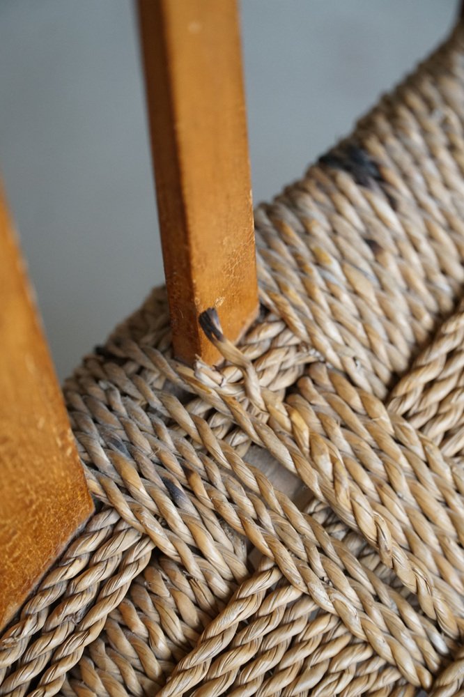 Danish Modern Lounge Chair in Beech and Papercord in the Style of Frits Schlegel, 1930s