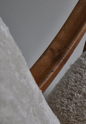 Danish Modern Lounge Chair in Oak and Sheepskin, Denmark, 1940s-WRF-1750741