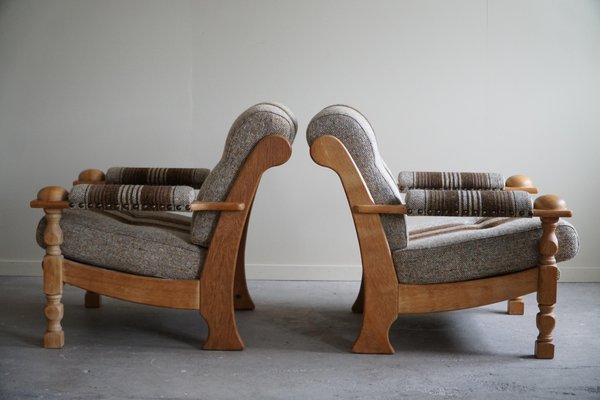 Danish Modern Lounge Chairs in Oak attributed to Henning Kjærnulf, 1960s, Set of 2-MXF-1719762