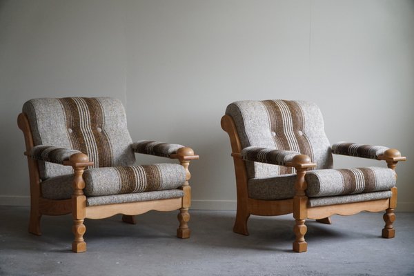 Danish Modern Lounge Chairs in Oak attributed to Henning Kjærnulf, 1960s, Set of 2-MXF-1719762