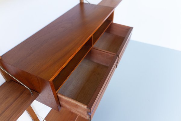 Danish Modern Modular Teak Wall Unit by Poul Cadovius for Cado, 1960s-WIX-1555370