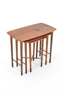 Danish Modern Nesting Tables in Walnut, 1950s, Set of 3-NIX-1763601