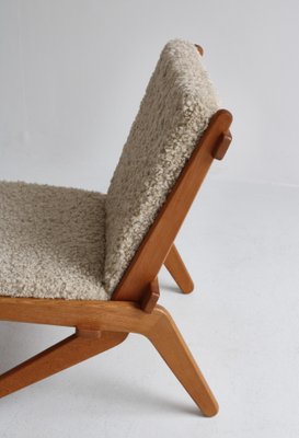 Danish Modern Oak Natural Sheepskin Folding Chair from Preben Thorsen,1957-WRF-1428288