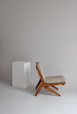 Danish Modern Oak Natural Sheepskin Folding Chair from Preben Thorsen,1957-WRF-1428288