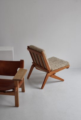 Danish Modern Oak Natural Sheepskin Folding Chair from Preben Thorsen,1957-WRF-1428288