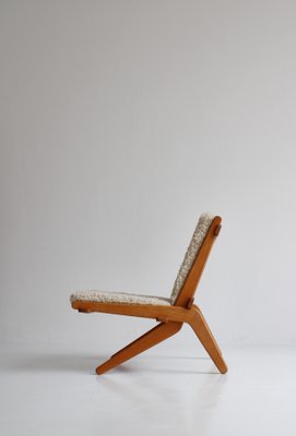 Danish Modern Oak Natural Sheepskin Folding Chair from Preben Thorsen,1957-WRF-1428288