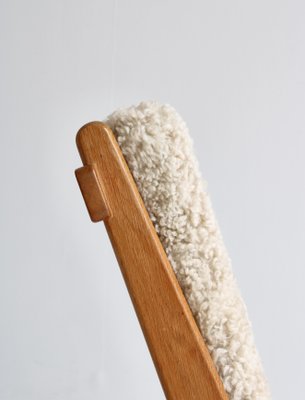 Danish Modern Oak Natural Sheepskin Folding Chair from Preben Thorsen,1957-WRF-1428288