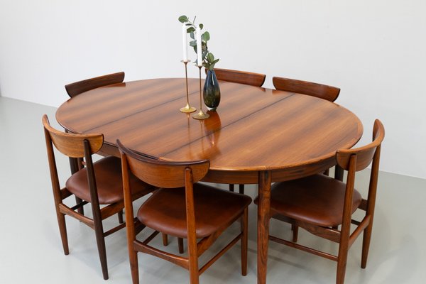 Danish Modern Rosewood Dining Room Set by Skovby, 1960s, Set of 7-WIX-1818307