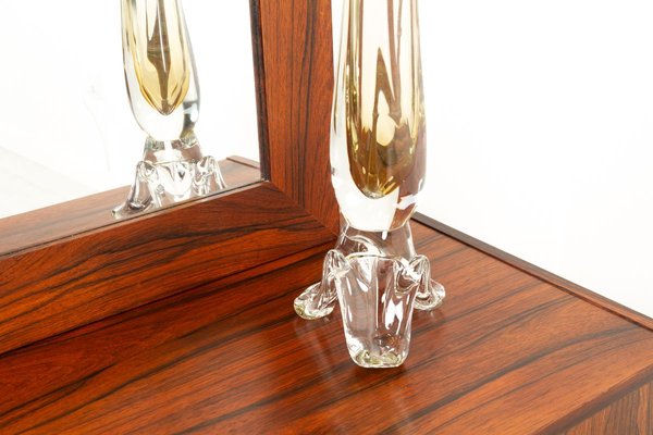 Danish Modern Rosewood Dresser & Mirror Set, 1960s, Set of 2-WIX-902486