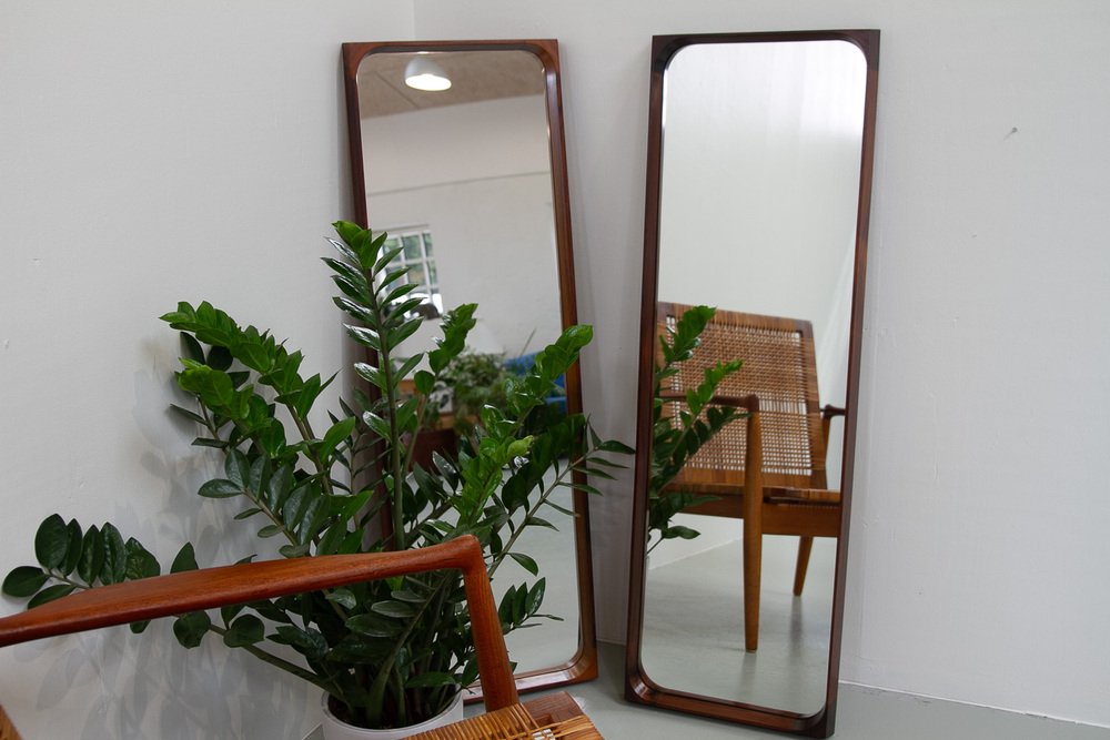 Danish Modern Rosewood Mirrors by Niels Clausen for Nc Møbler, 1960s, Set of 2