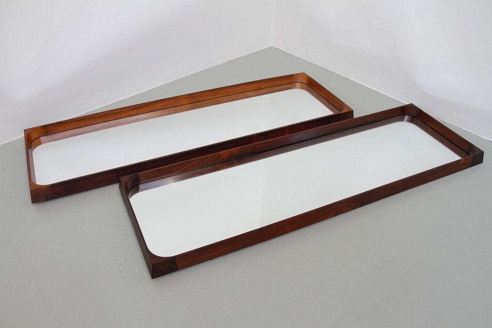 Danish Modern Rosewood Mirrors by Niels Clausen for Nc Møbler, 1960s, Set of 2