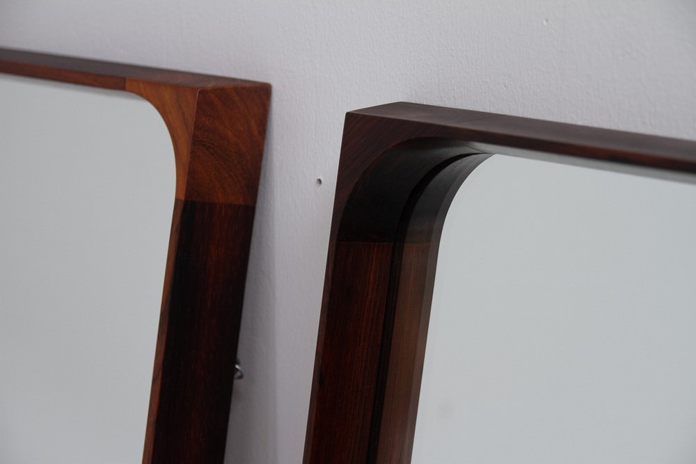 Danish Modern Rosewood Mirrors by Niels Clausen for Nc Møbler, 1960s, Set of 2