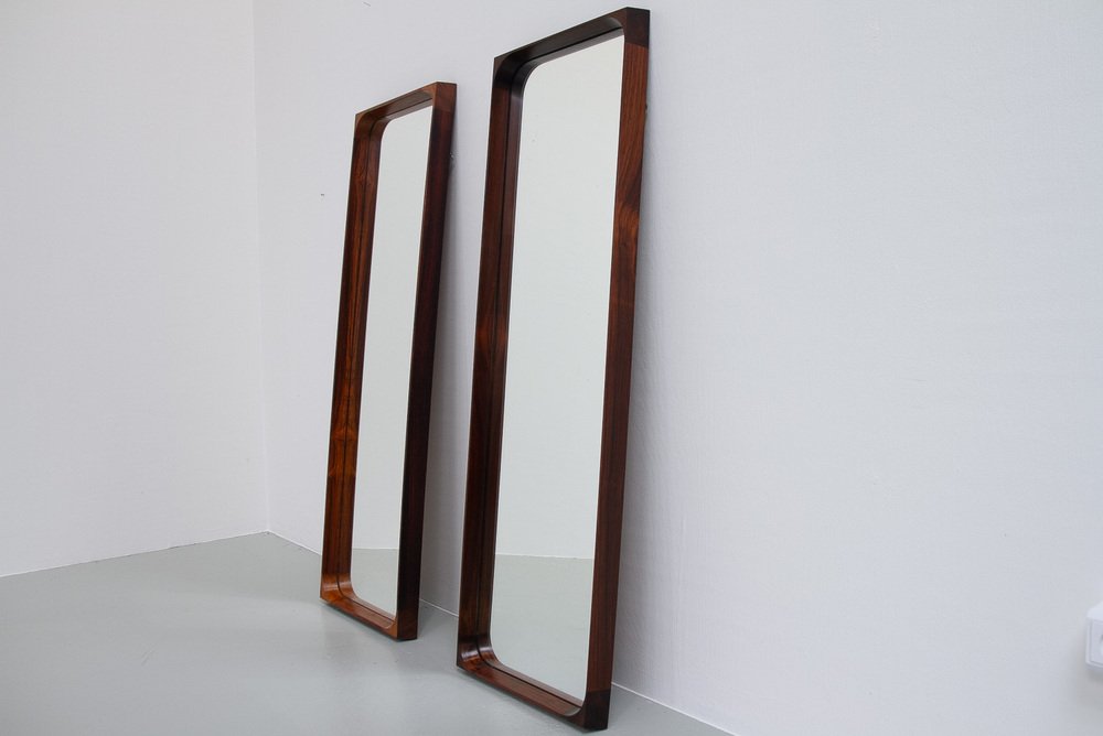 Danish Modern Rosewood Mirrors by Niels Clausen for Nc Møbler, 1960s, Set of 2