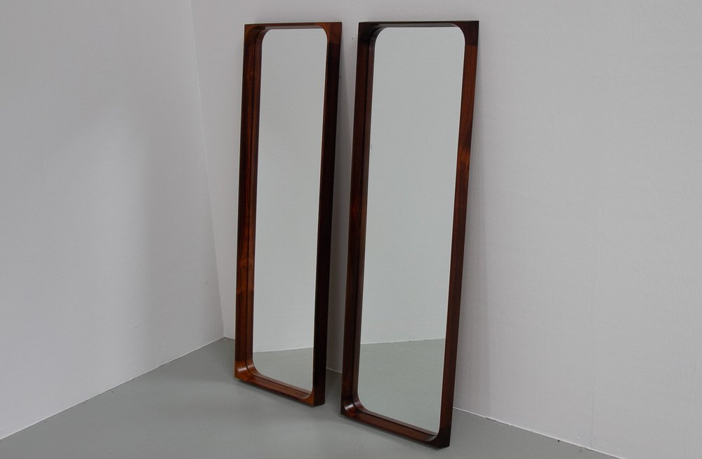 Danish Modern Rosewood Mirrors by Niels Clausen for Nc Møbler, 1960s, Set of 2