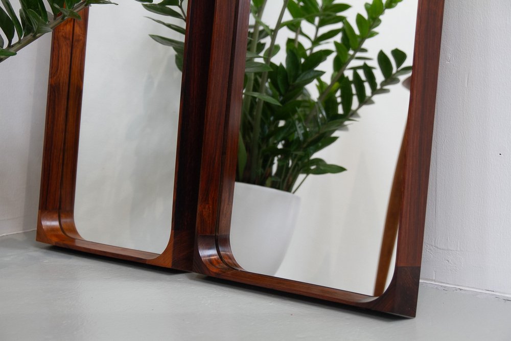 Danish Modern Rosewood Mirrors by Niels Clausen for Nc Møbler, 1960s, Set of 2