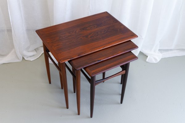 Danish Modern Rosewood Nesting Tables, 1960s, Set of 3-WIX-1776369