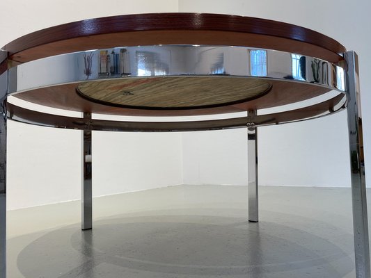 Danish Modern Round Rosewood and Marble Coffee Table from Bendixen Design, 1970s-WIX-1745435