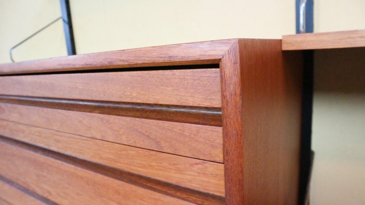 Danish Modern Royal System Teak Wall Unit Shelving attributed to Poul Cadovius for Cado, 1960-DT-2026089