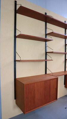 Danish Modern Royal System Teak Wall Unit Shelving attributed to Poul Cadovius for Cado, 1960-DT-2026089