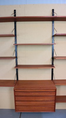 Danish Modern Royal System Teak Wall Unit Shelving attributed to Poul Cadovius for Cado, 1960-DT-2026089