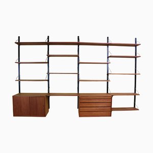 Danish Modern Royal System Teak Wall Unit Shelving attributed to Poul Cadovius for Cado, 1960-DT-2026089