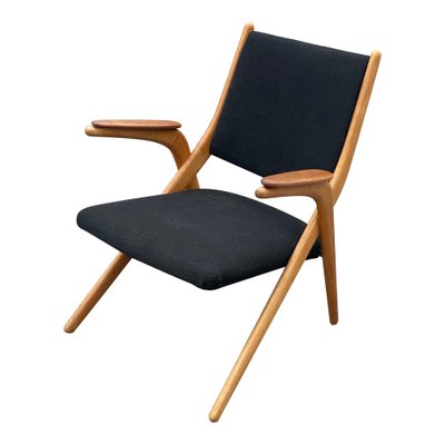 Danish Modern Scissor Lounge Chair in Teak & Beech, 1960s-MXB-1764164