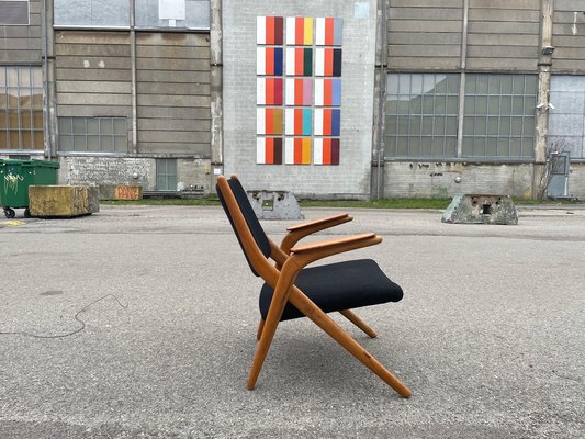 Danish Modern Scissor Lounge Chair in Teak & Beech, 1960s-MXB-1764164