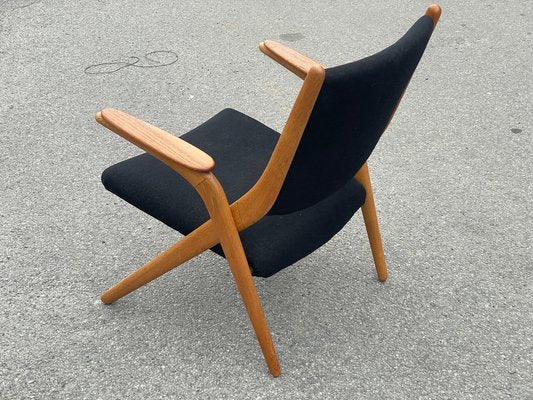 Danish Modern Scissor Lounge Chair in Teak & Beech, 1960s-MXB-1764164