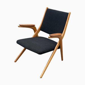 Danish Modern Scissor Lounge Chair in Teak & Beech, 1960s-MXB-1764164