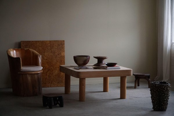 Danish Modern Square Coffee Table in Pine with Chunky Legs attributed to Rainer Daumiller, 1950s-MXF-1746771