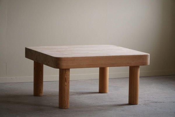 Danish Modern Square Coffee Table in Pine with Chunky Legs attributed to Rainer Daumiller, 1950s-MXF-1746771