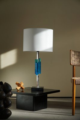 Danish Modern Table Lamp in Metal & Glass by Svend Aage Holm Sørensen, 1960s-MXF-1225535