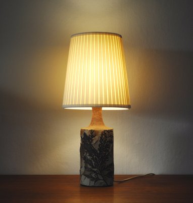 Danish Modern Table Lamp with Leaves Print from Bodil Marie Nielsen, 1960s-HPQ-1192462