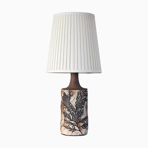 Danish Modern Table Lamp with Leaves Print from Bodil Marie Nielsen, 1960s-HPQ-1192462